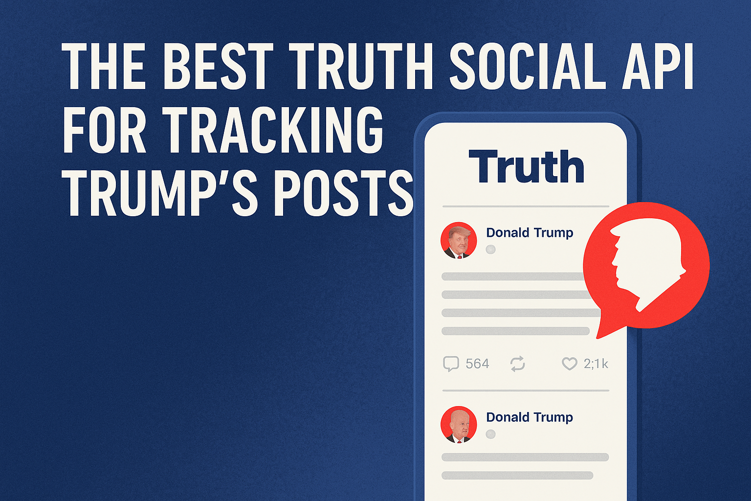 Image of Truth Social Feed and Trumps Silhouette