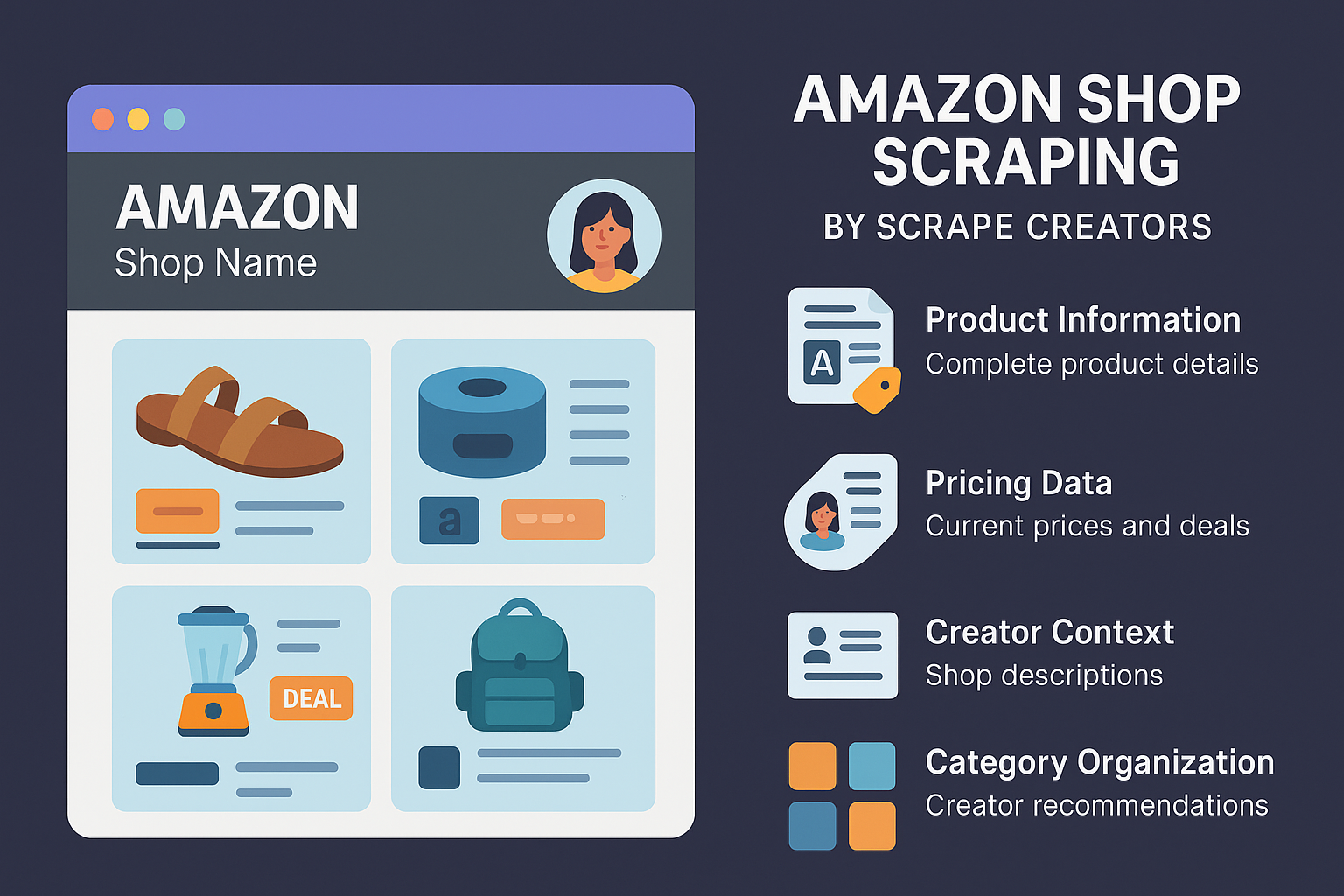 Amazon Creator Shop Scraping by Scrape Creators