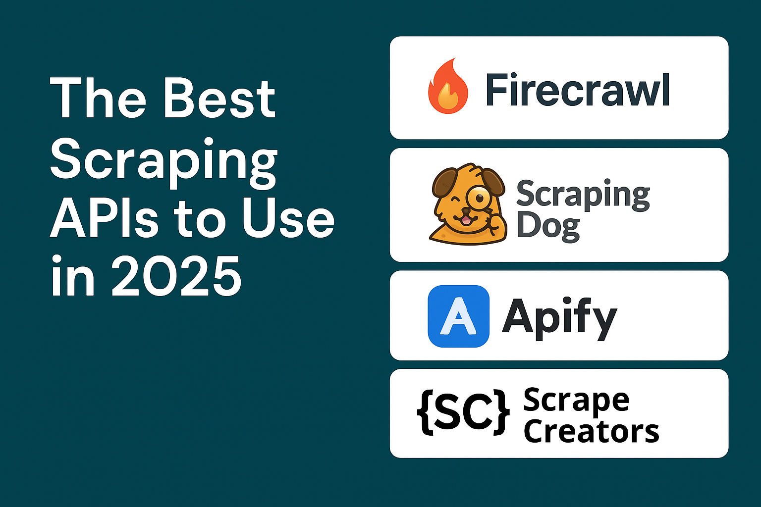 image with the text the best scraping apis to use in 2025