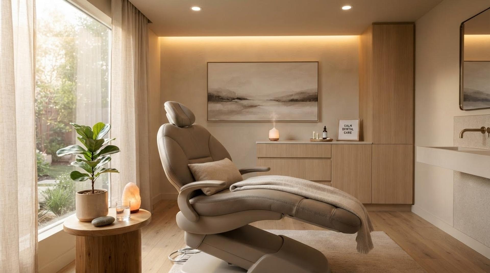 Calm, welcoming dental treatment room with no instruments in view