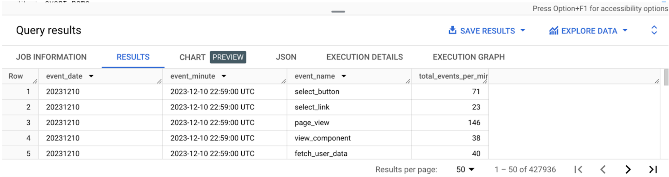 screenshot table