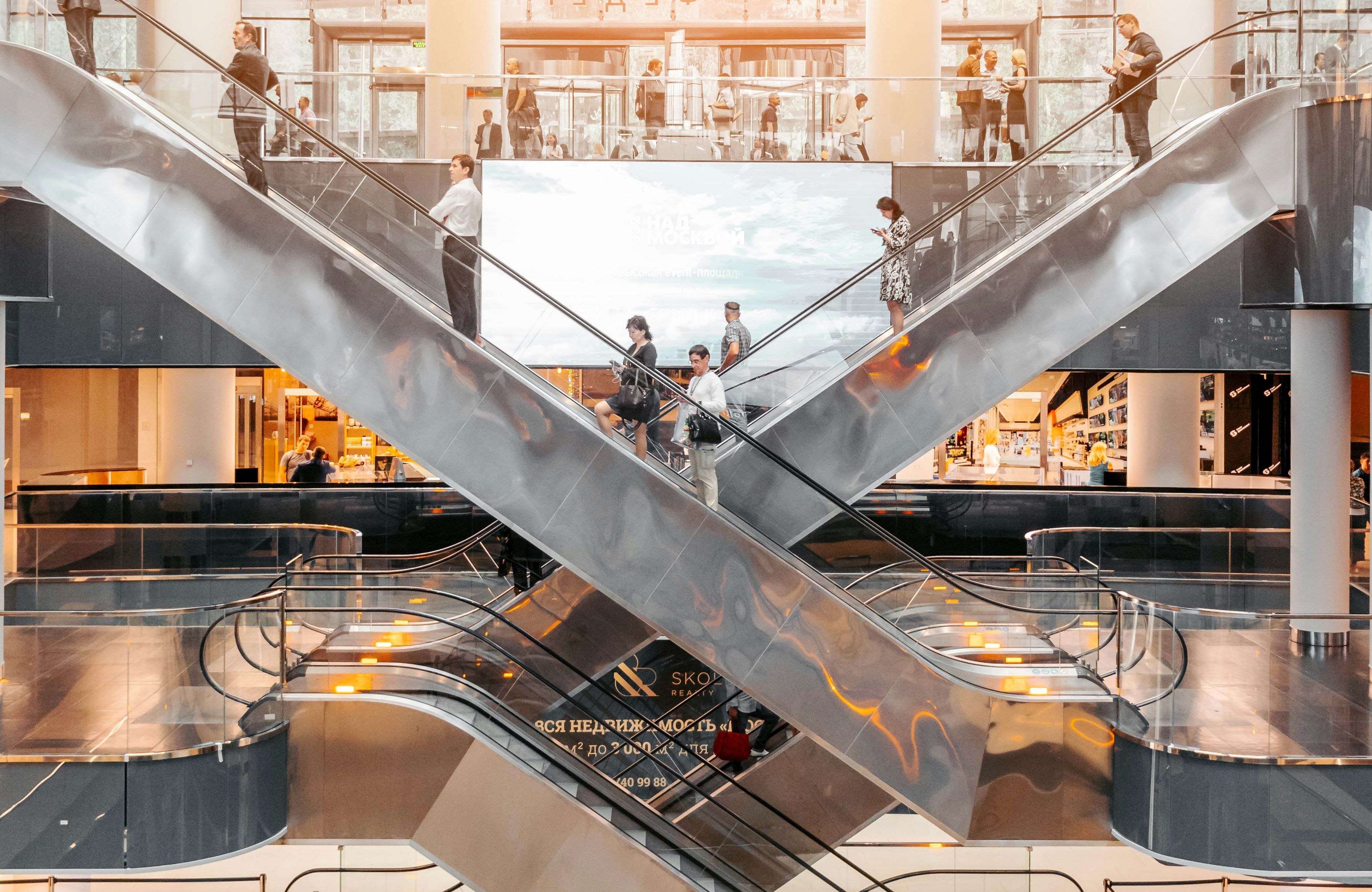 mapping a journey escalators in a shopping mall