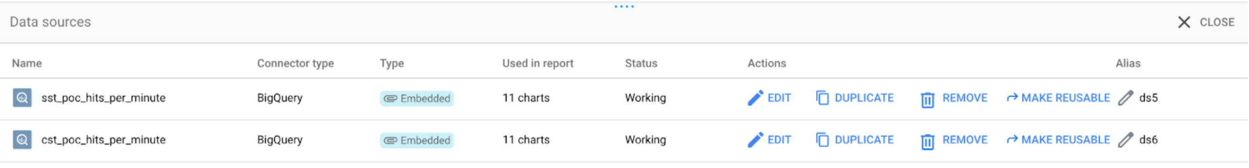 dashboard settings