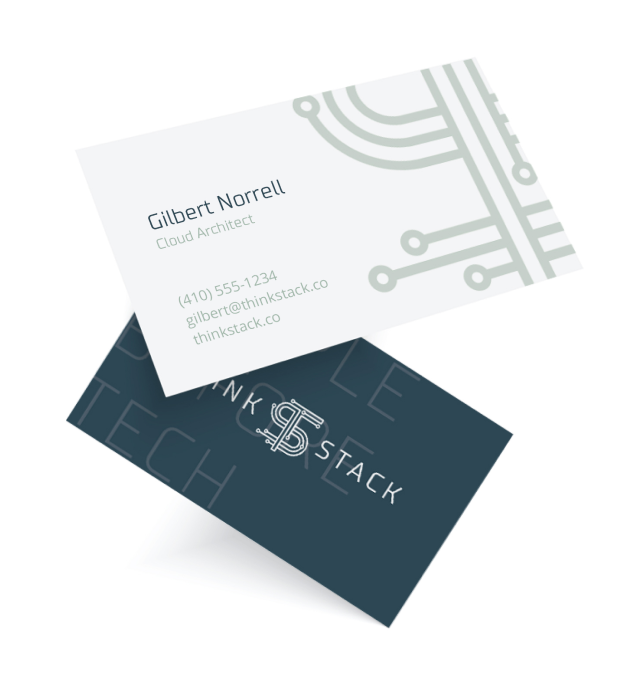 Think|Stack business card mockups