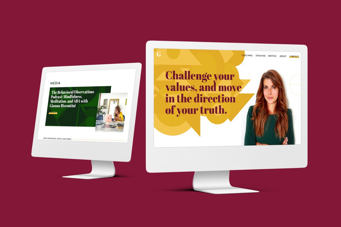 Website mockup of Gianna Biscontini's site