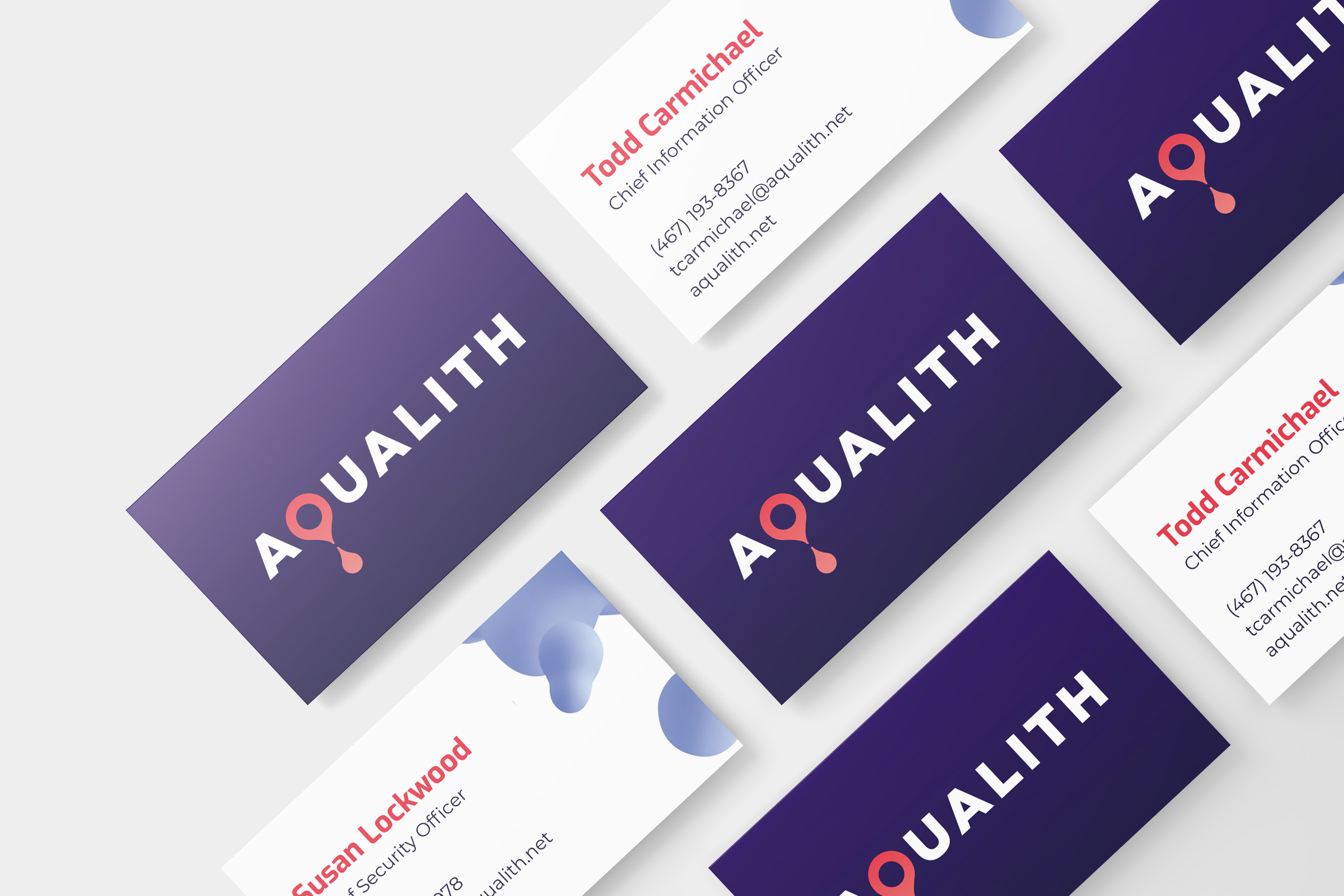 AquaLith business cards mock up