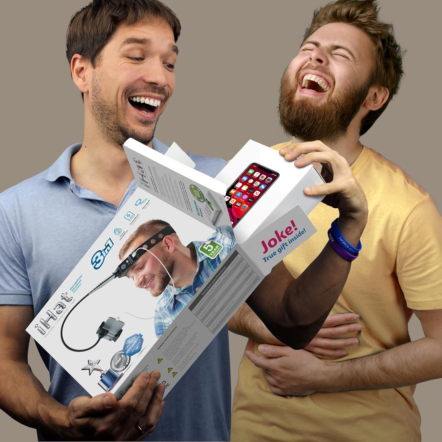 Jokebox iHat Prank Gift Box – Hilarious Fake Empty Gift Box for Real Presents, Funny Gag Gift for Men and Women, Teens and Friends, Perfect Joke Present for Birthdays and Pranks. - 5