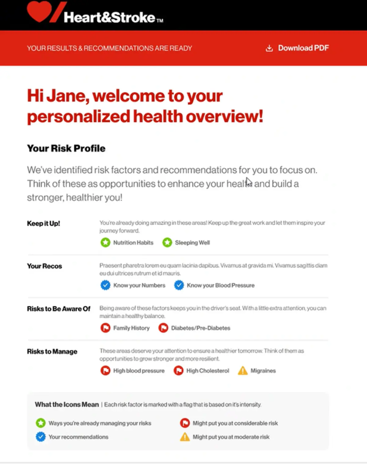 Heart & Stroke Risk Screen Tool