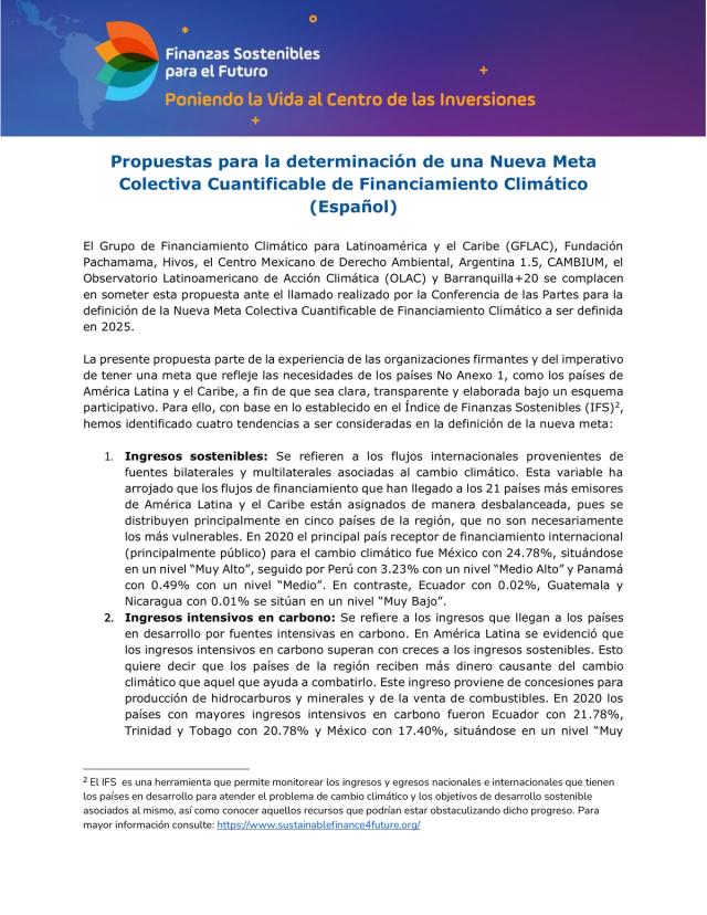 Documento de posición de organizaciones de América Latina y el Caribe hacia la Cumbre “Por un Nuevo Pacto Global de Financiamiento”