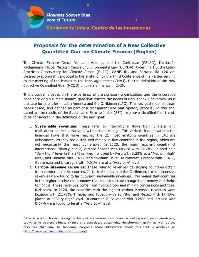 Position paper of Latin American and Caribbean organizations towards the Summit “For a New Global Pact on Financing”