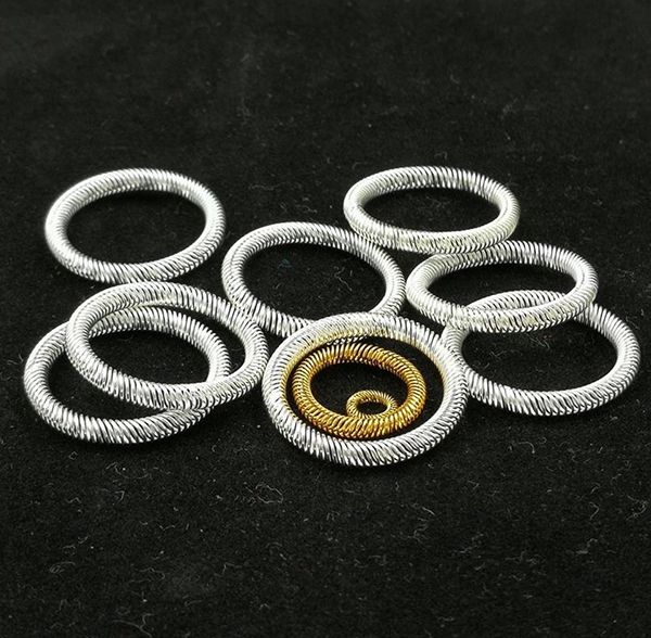 Silver-plated and gold-plated canted coil spring contact rings in various diameters