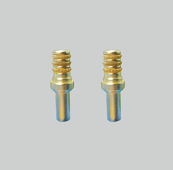 Gold-plated male connector pins fitted with external canted coil spring contact rings