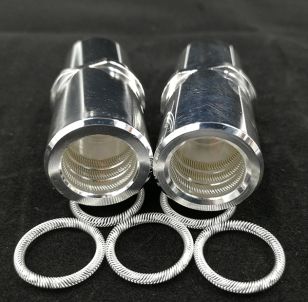 Silver-plated female connector sockets with internal and loose canted coil spring contact rings