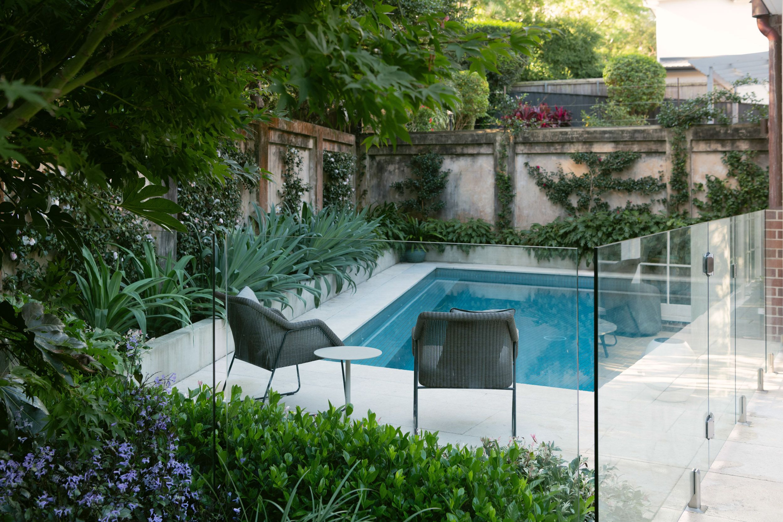 corner pool and garden