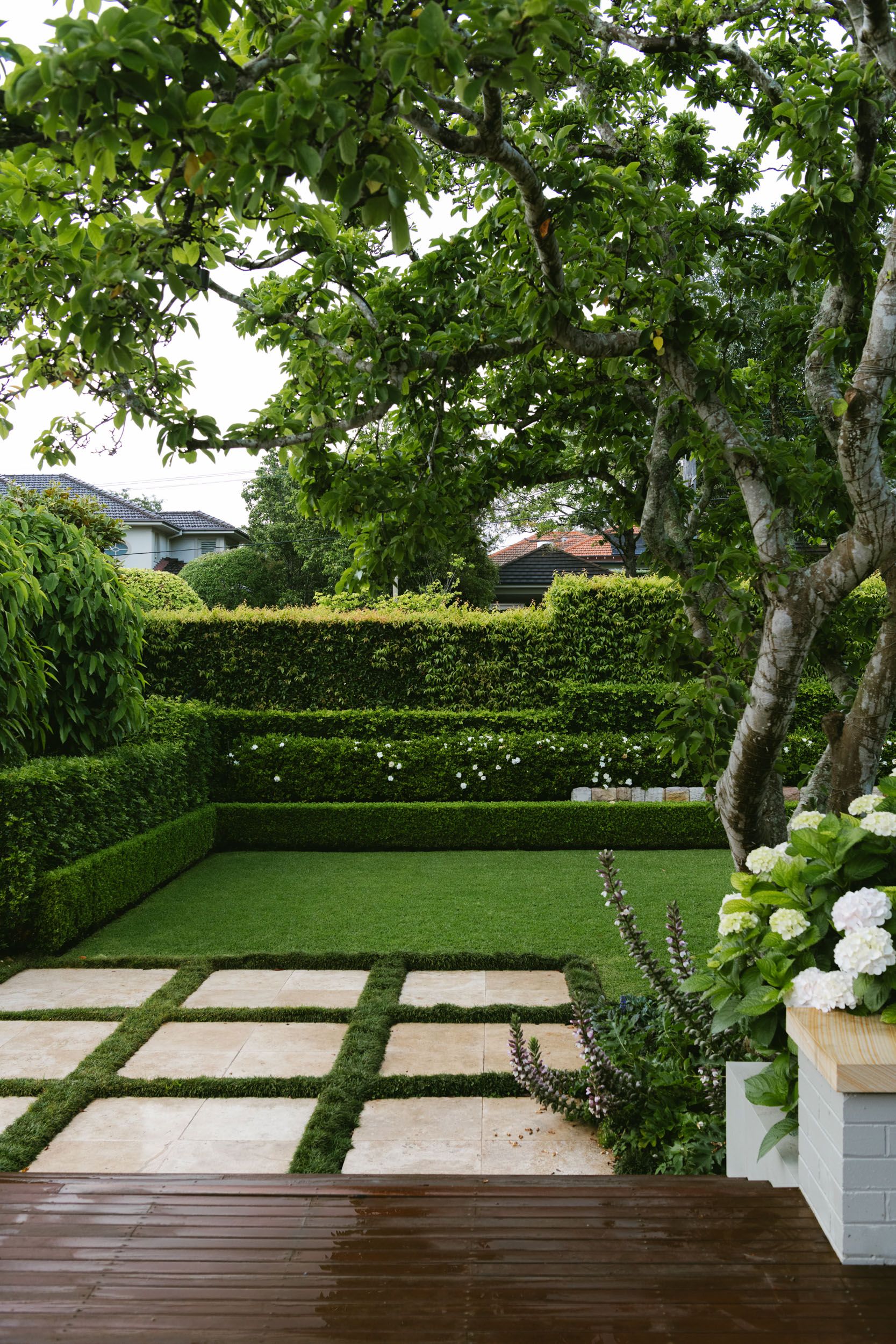 stone pavers and grass