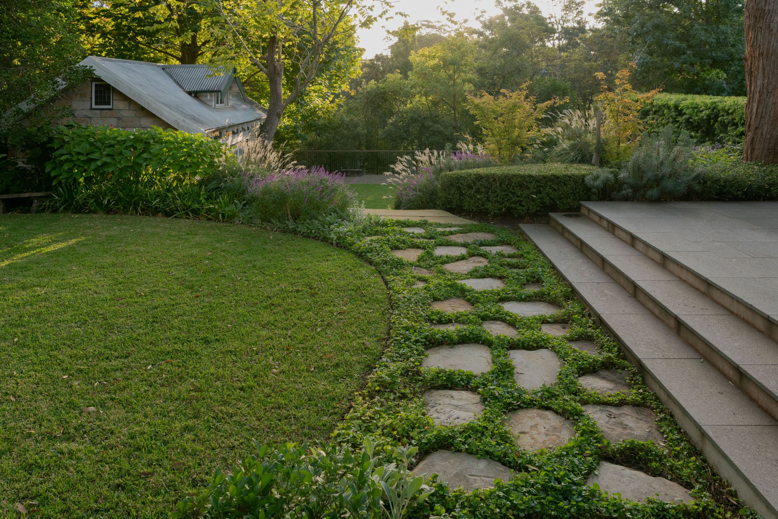 grass and stone path