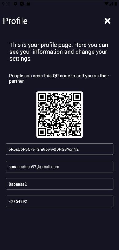 Profile screen