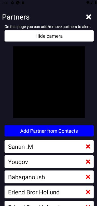 Partners screen