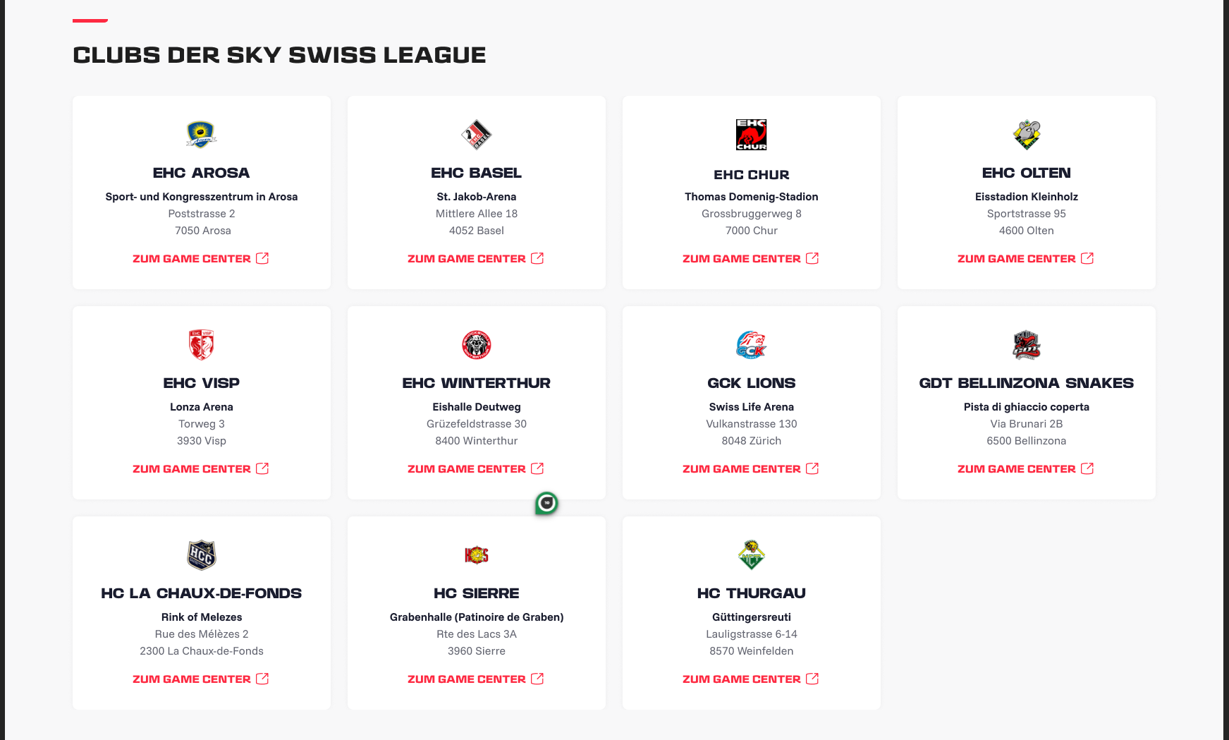 Club finder — keyboard-navigable cards, WCAG-checked contrast