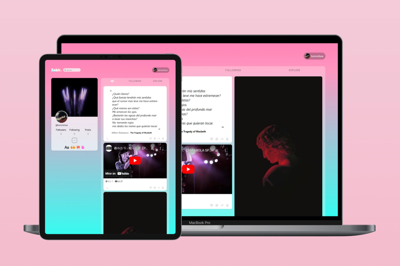 desktop + tablet view