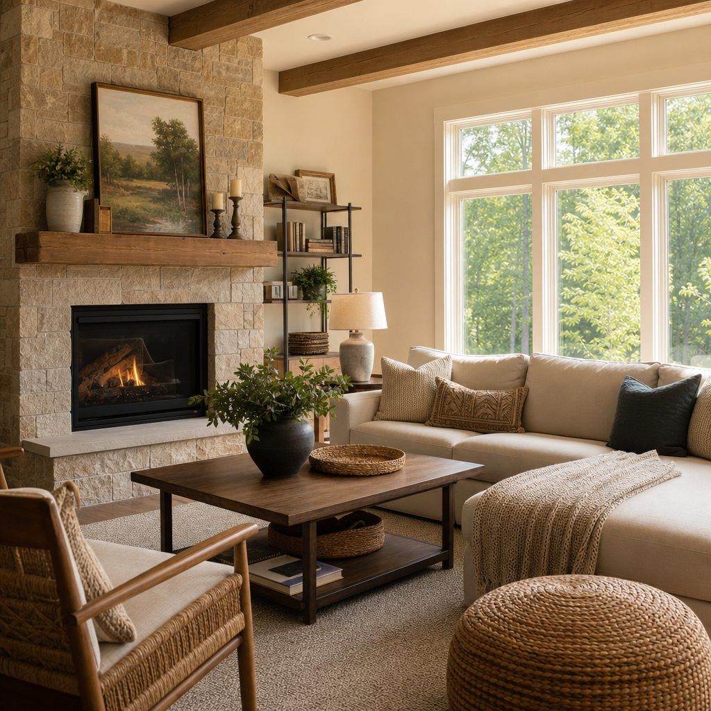 Finished living space in a North Grove home