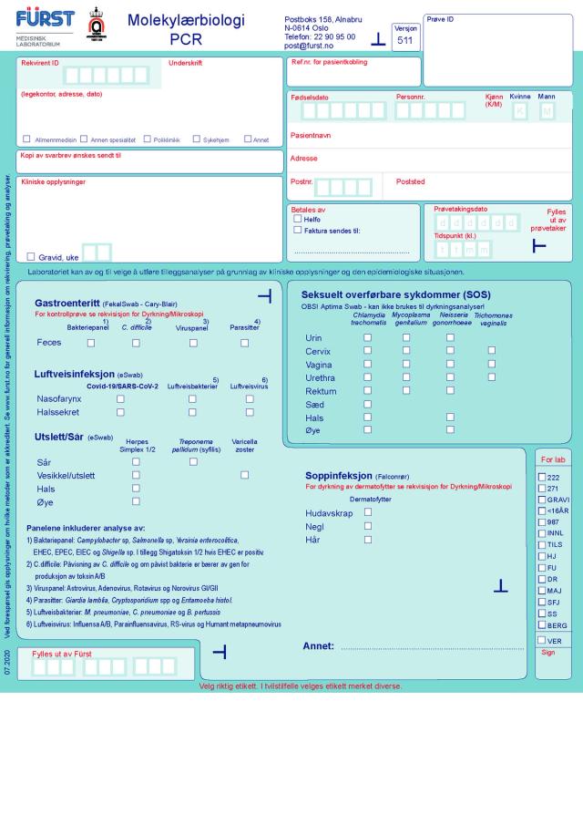 Molekylærbiologi rekvisisjon Fürst