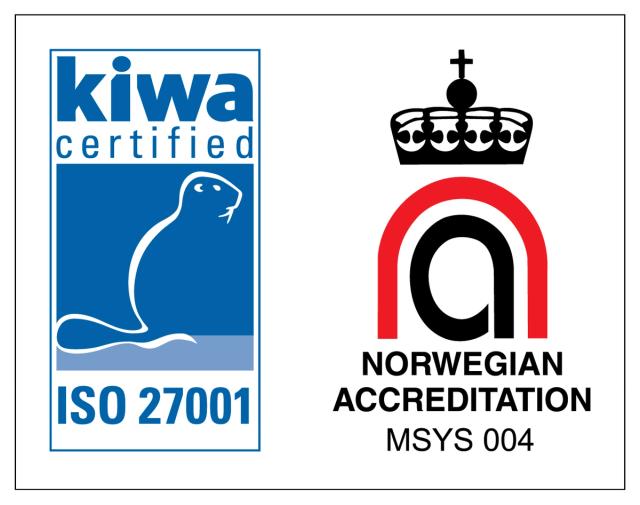 Sertifiseringssertifikat ISO 27001