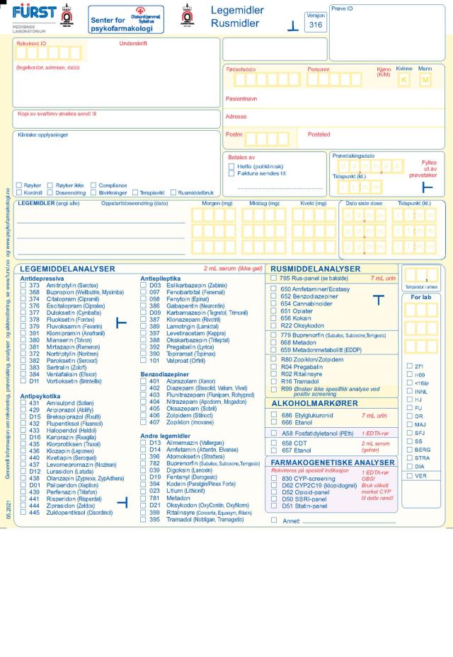Lege- og rus-midler rekvisisjon Fürst