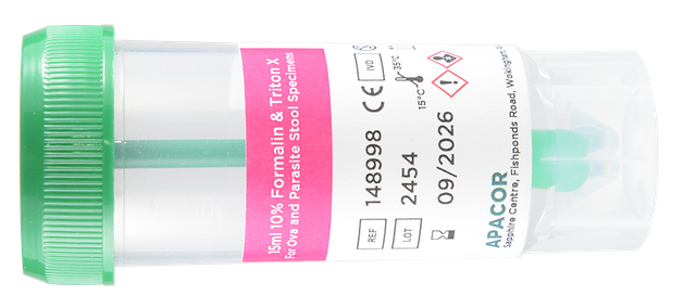 Bilde av prøveglass til parasitter