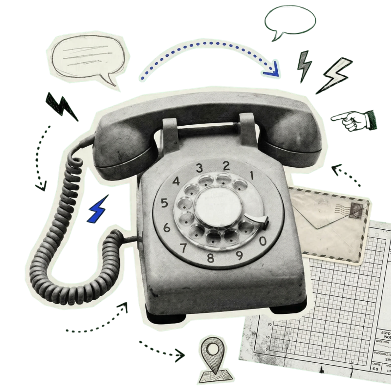 Vintage phone collage