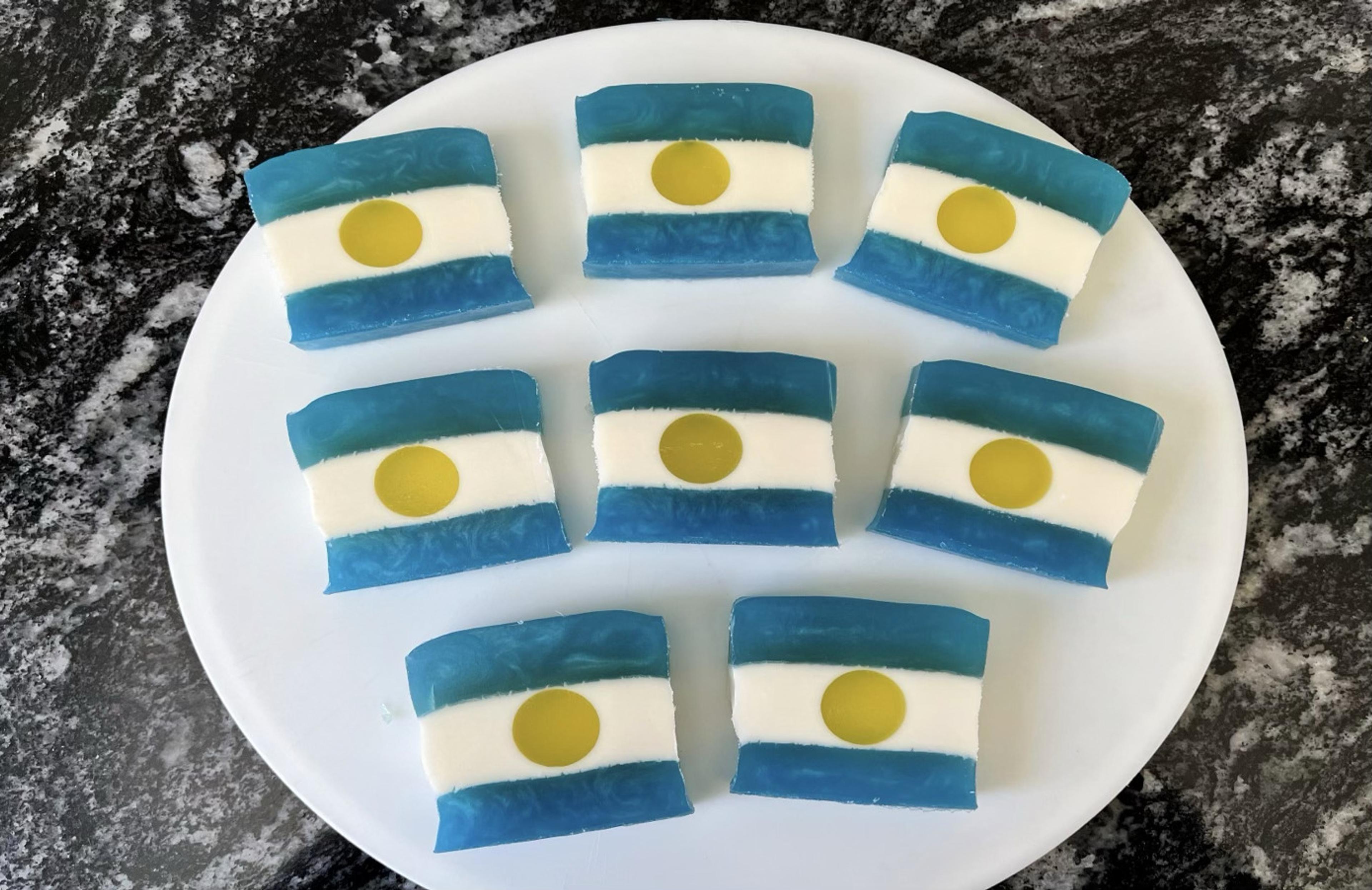 Plato con jabones Bandera Argentina