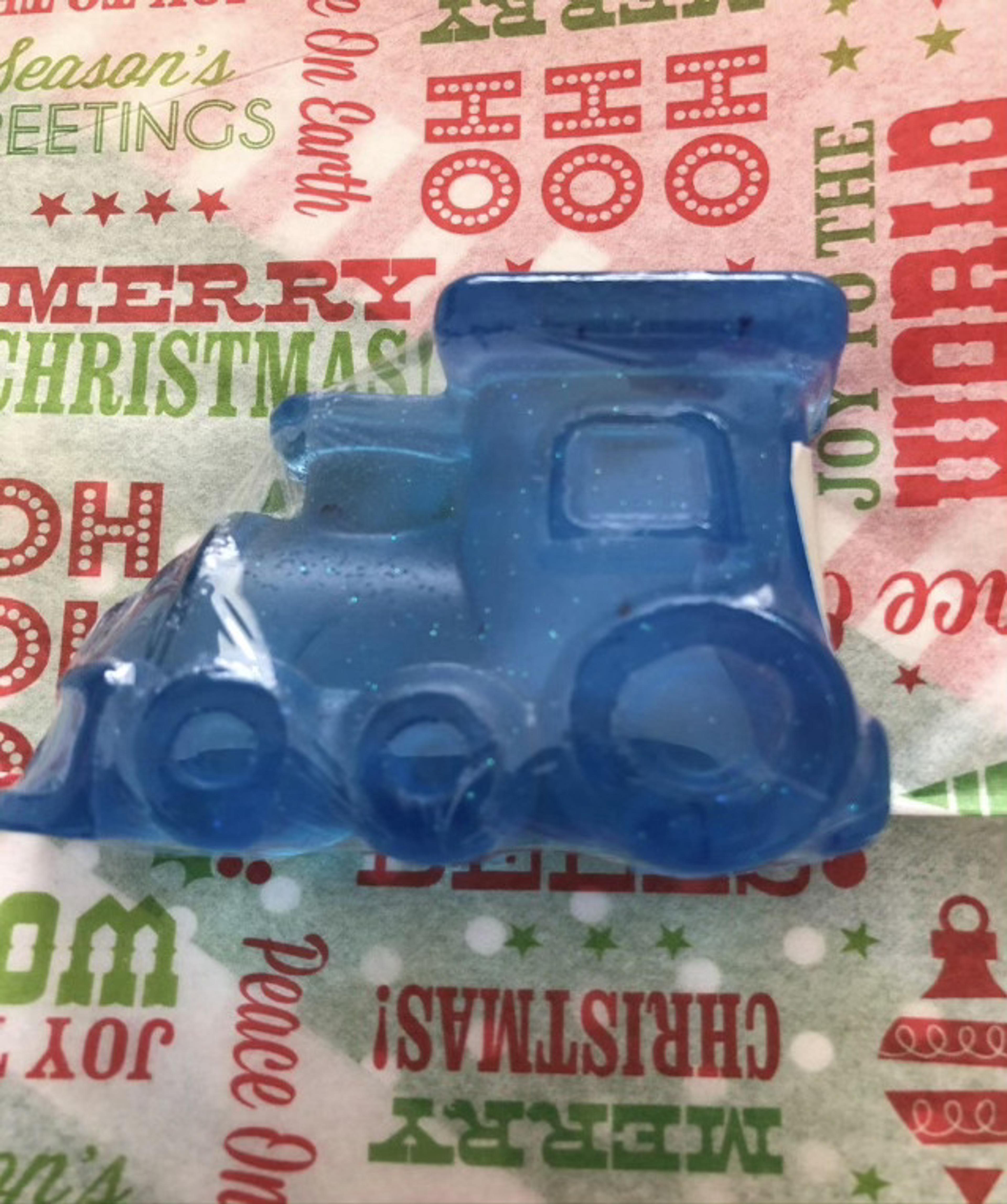 Trencito de jabón azul