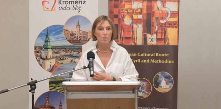 Martina Dlabajová jako hlavní řečník na konferenci o kulturních stezkách Evropy v Kroměříži