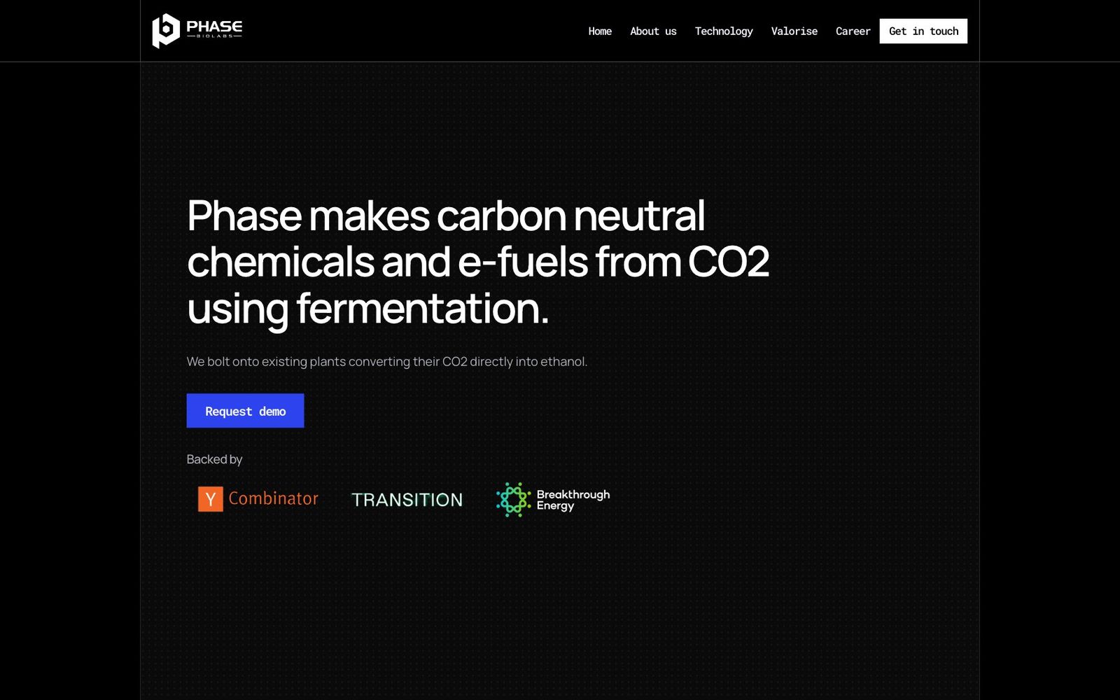 Phase Biolabs website, section 1