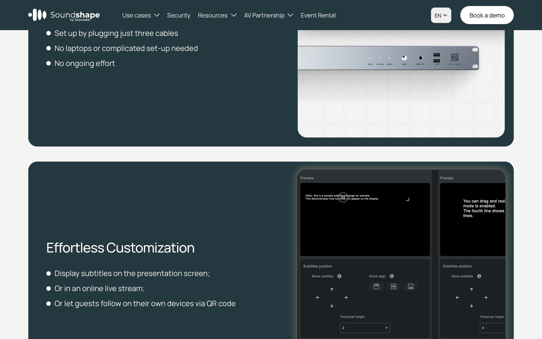Soundshape website, section 2