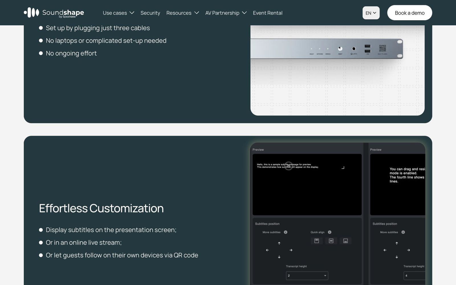 Soundshape website, section 2