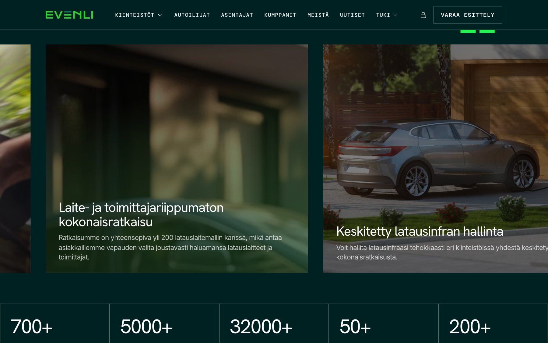 Evenli website, section 2