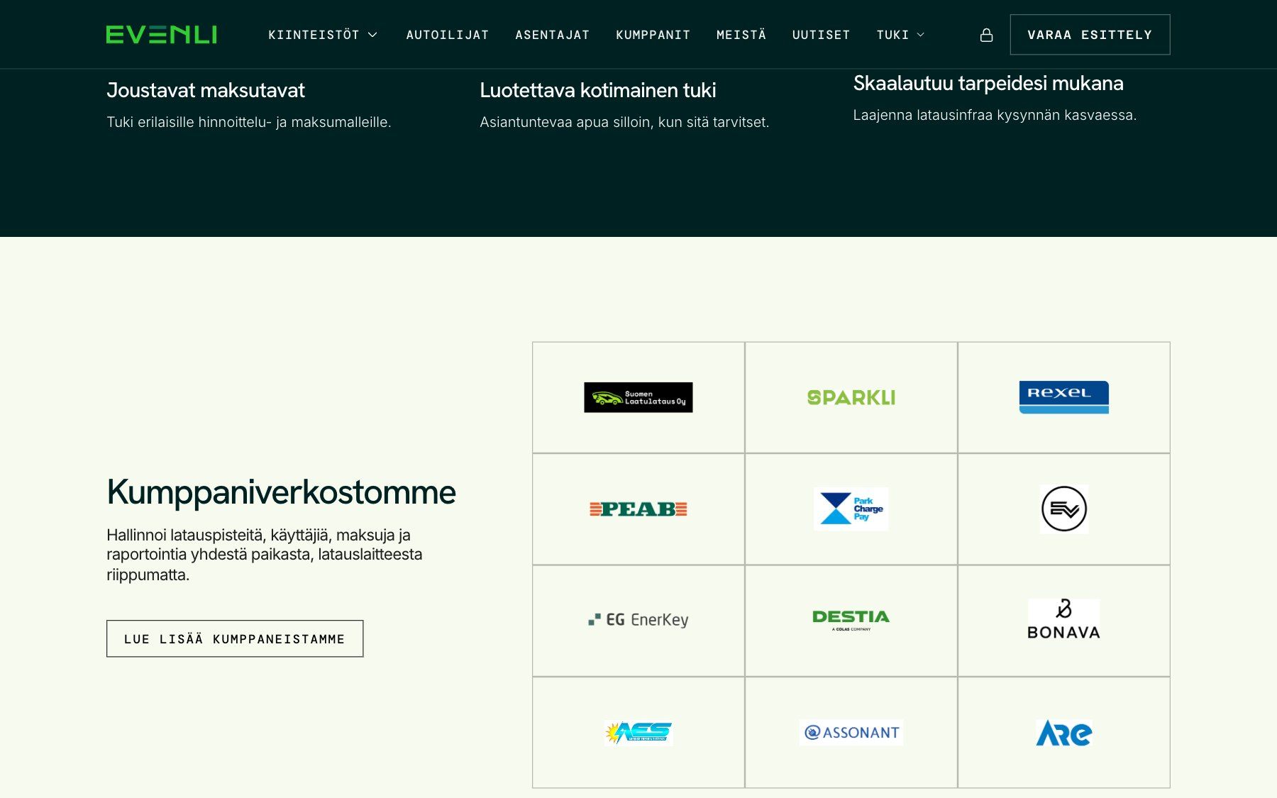 Evenli website, section 4