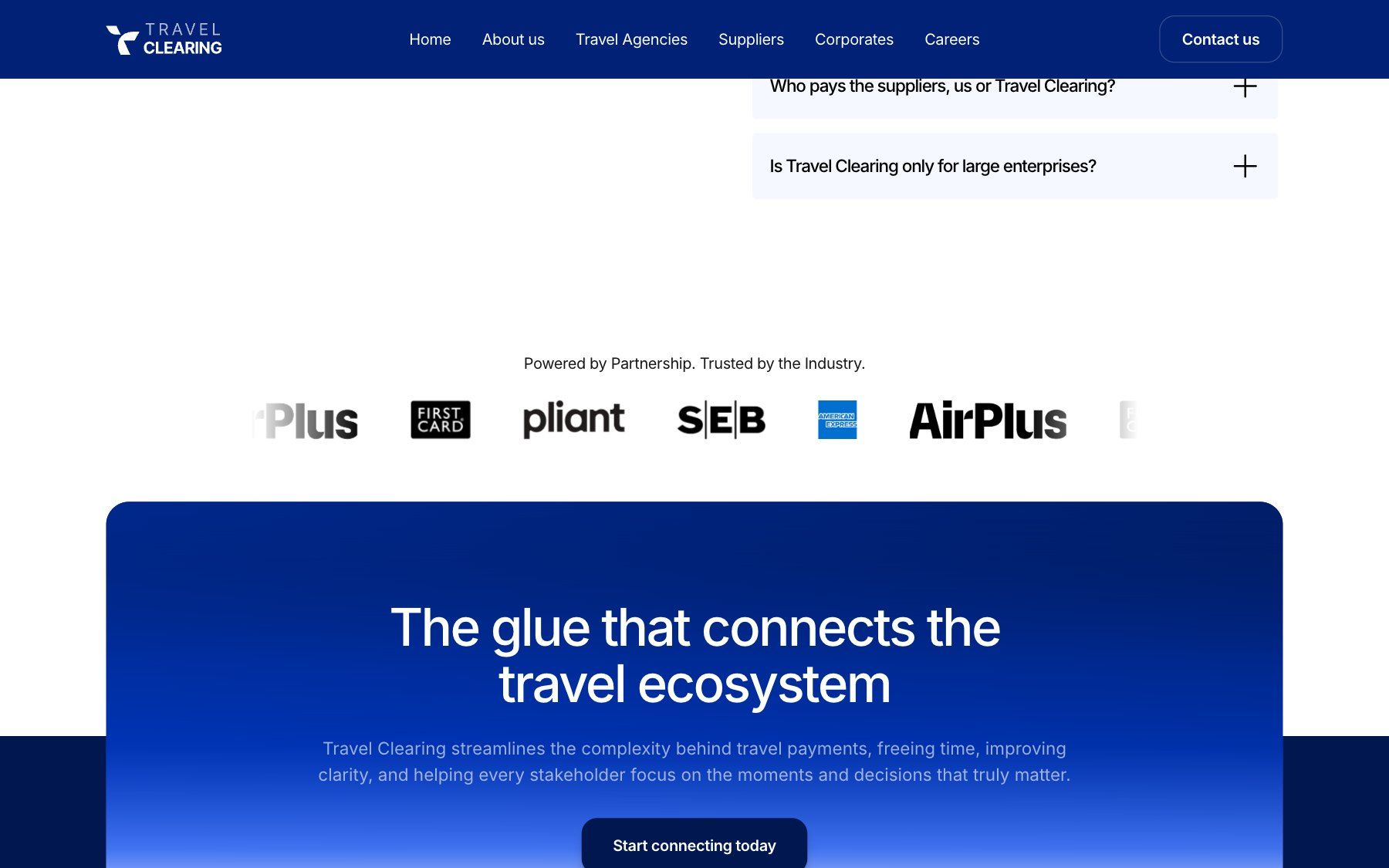 Travel Clearing website, section 5