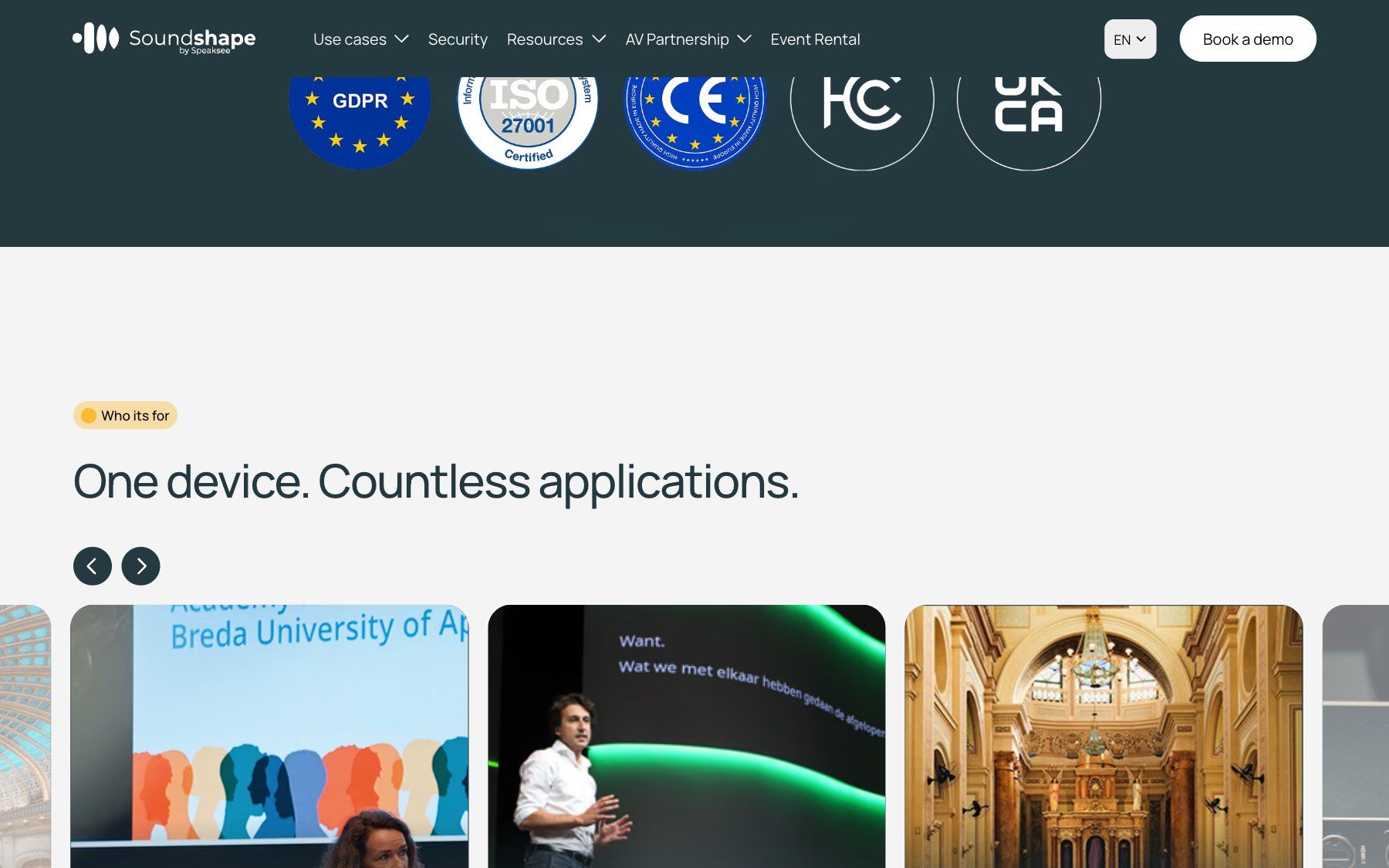 Soundshape website, section 4