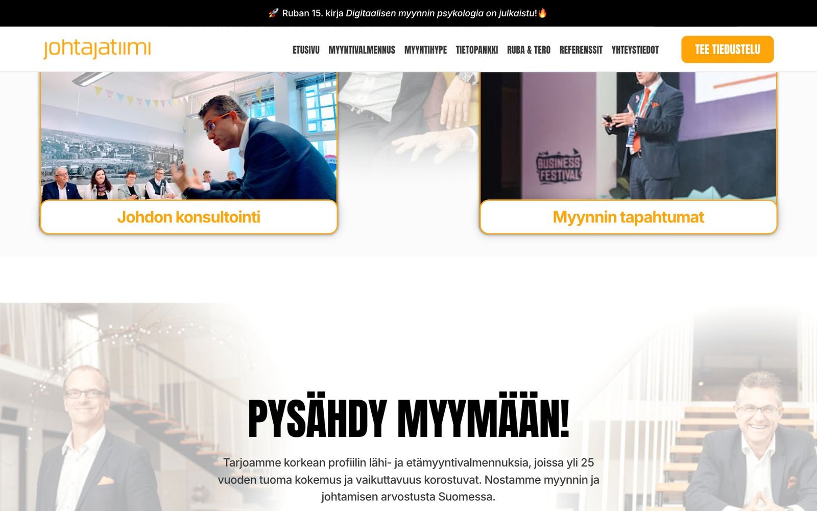 Johtajatiimi website, section 4