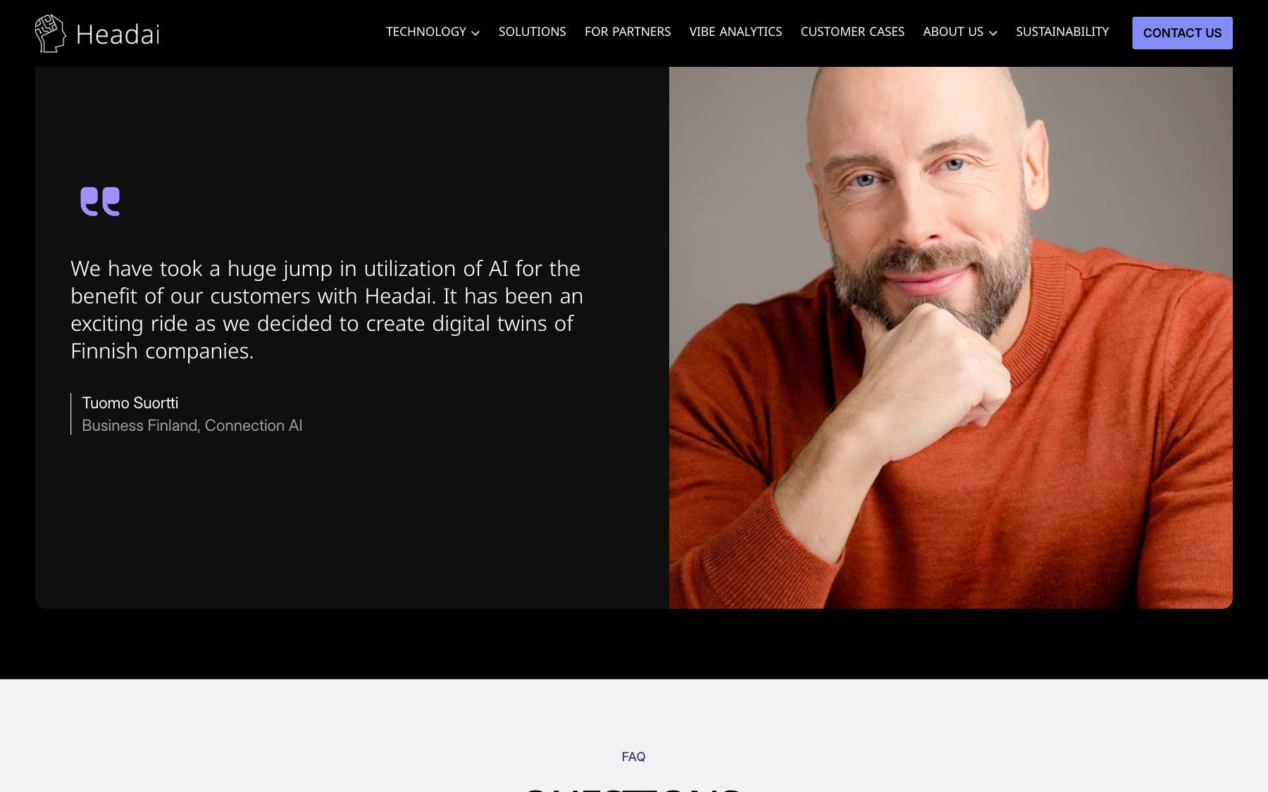 Headai website, section 4