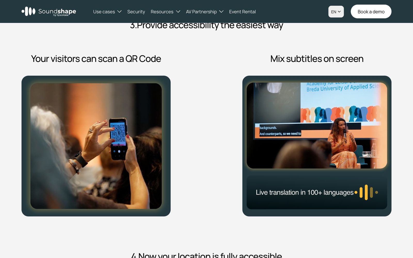 Soundshape website, section 3