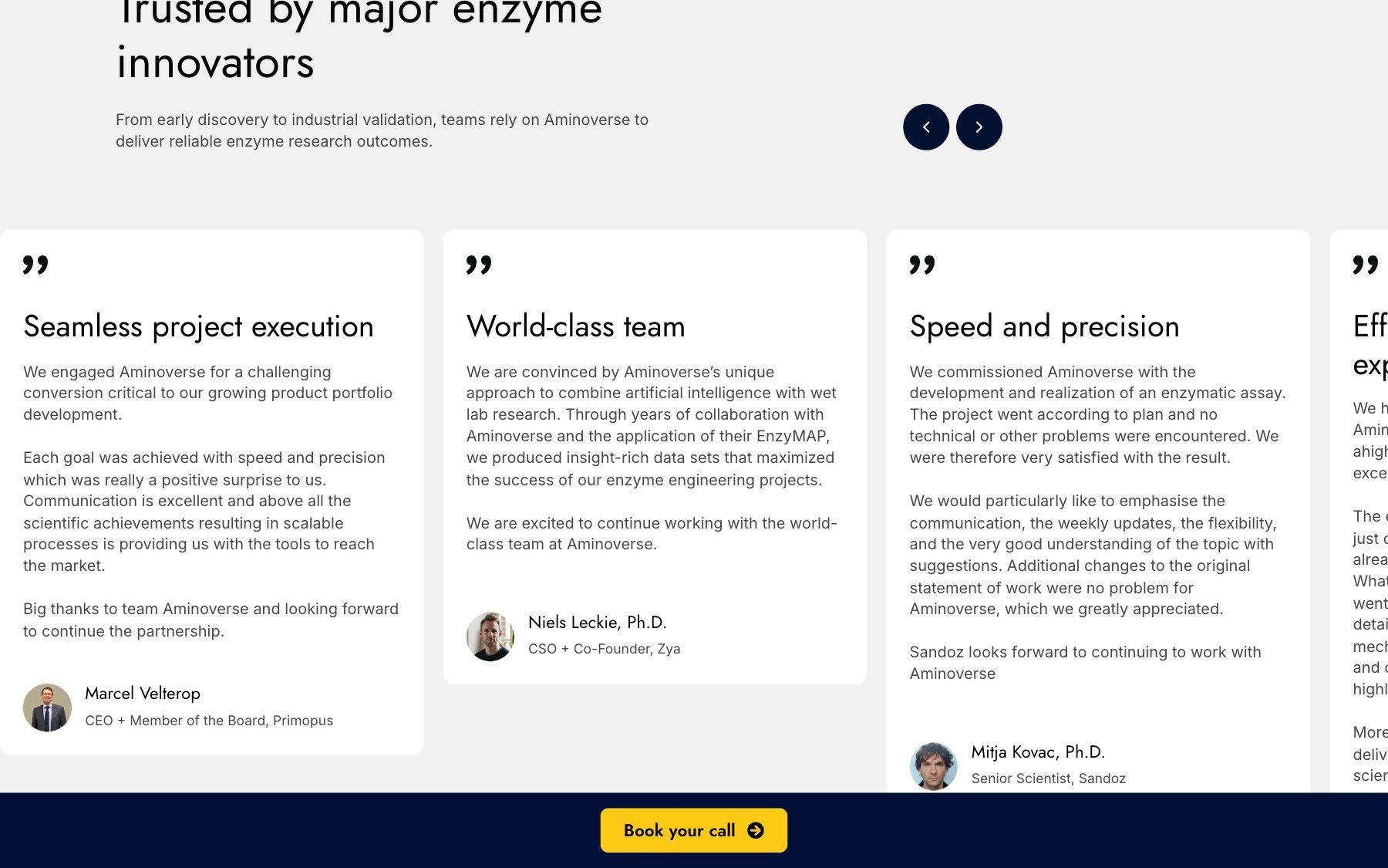 Aminoverse website, section 4
