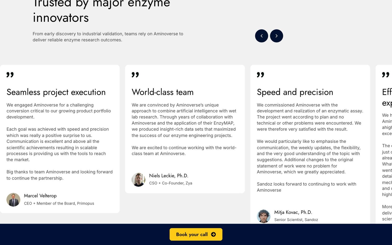 Aminoverse website, section 4