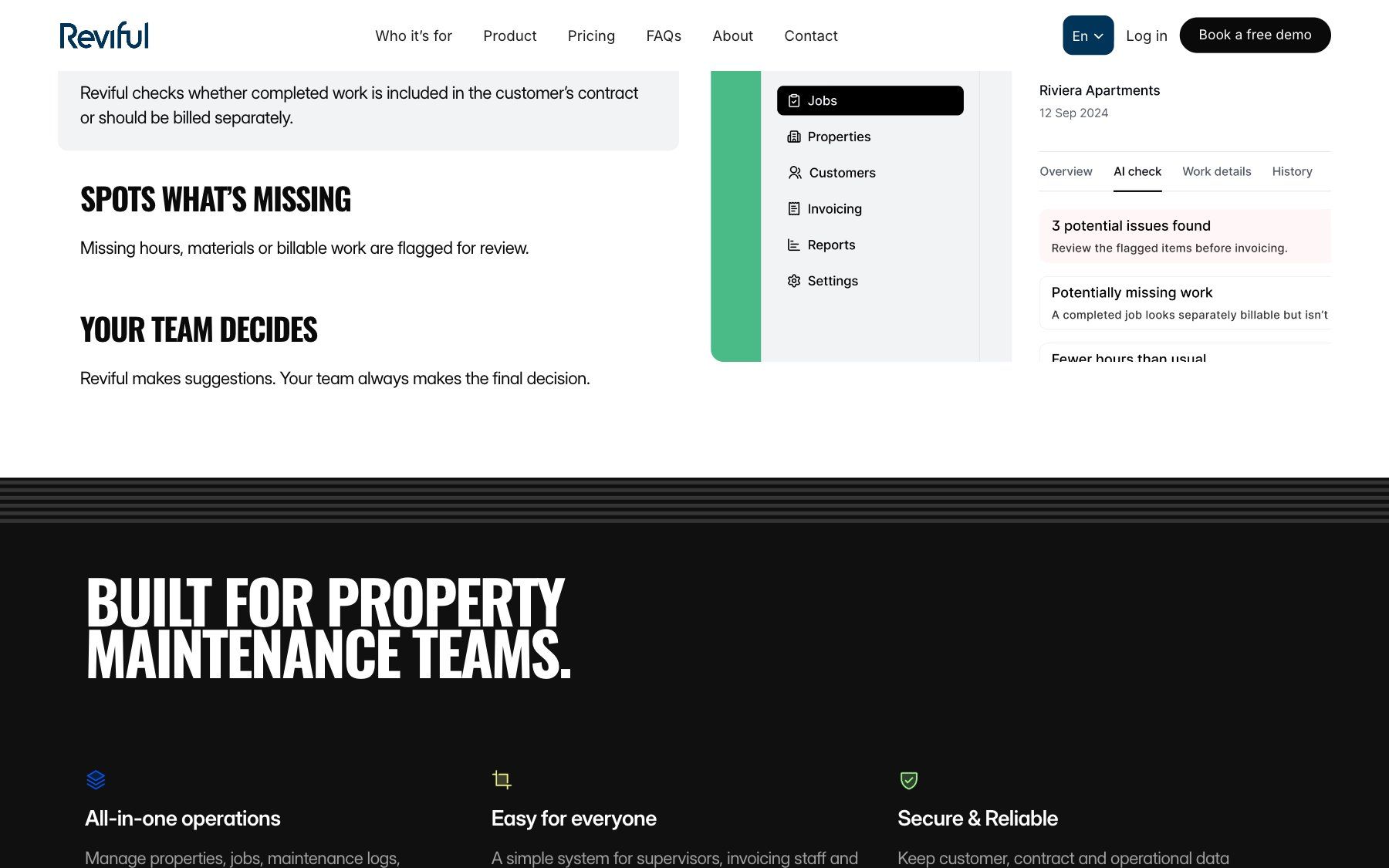 Reviful website, section 3