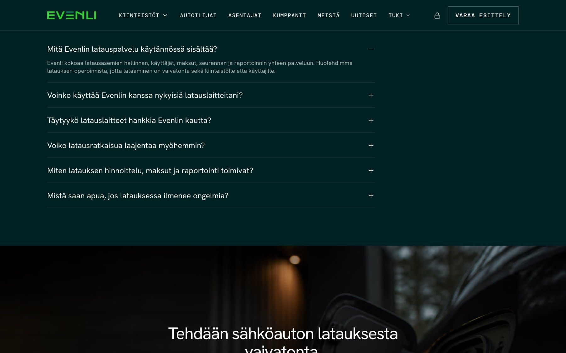 Evenli website, section 5