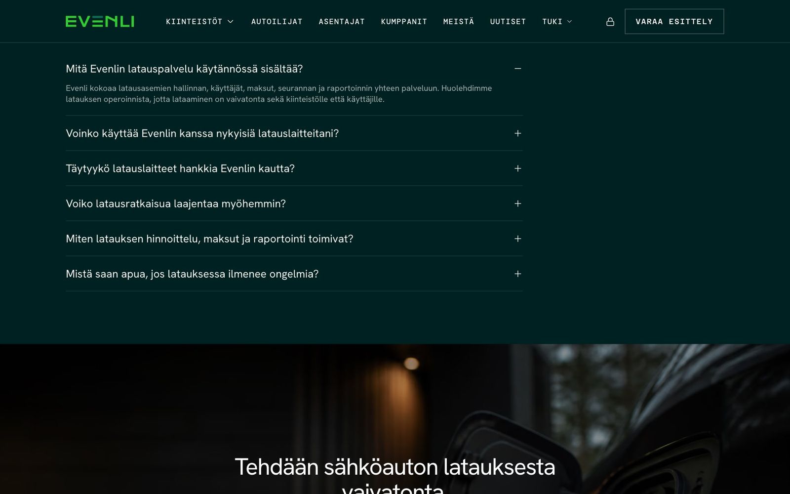 Evenli website, section 5