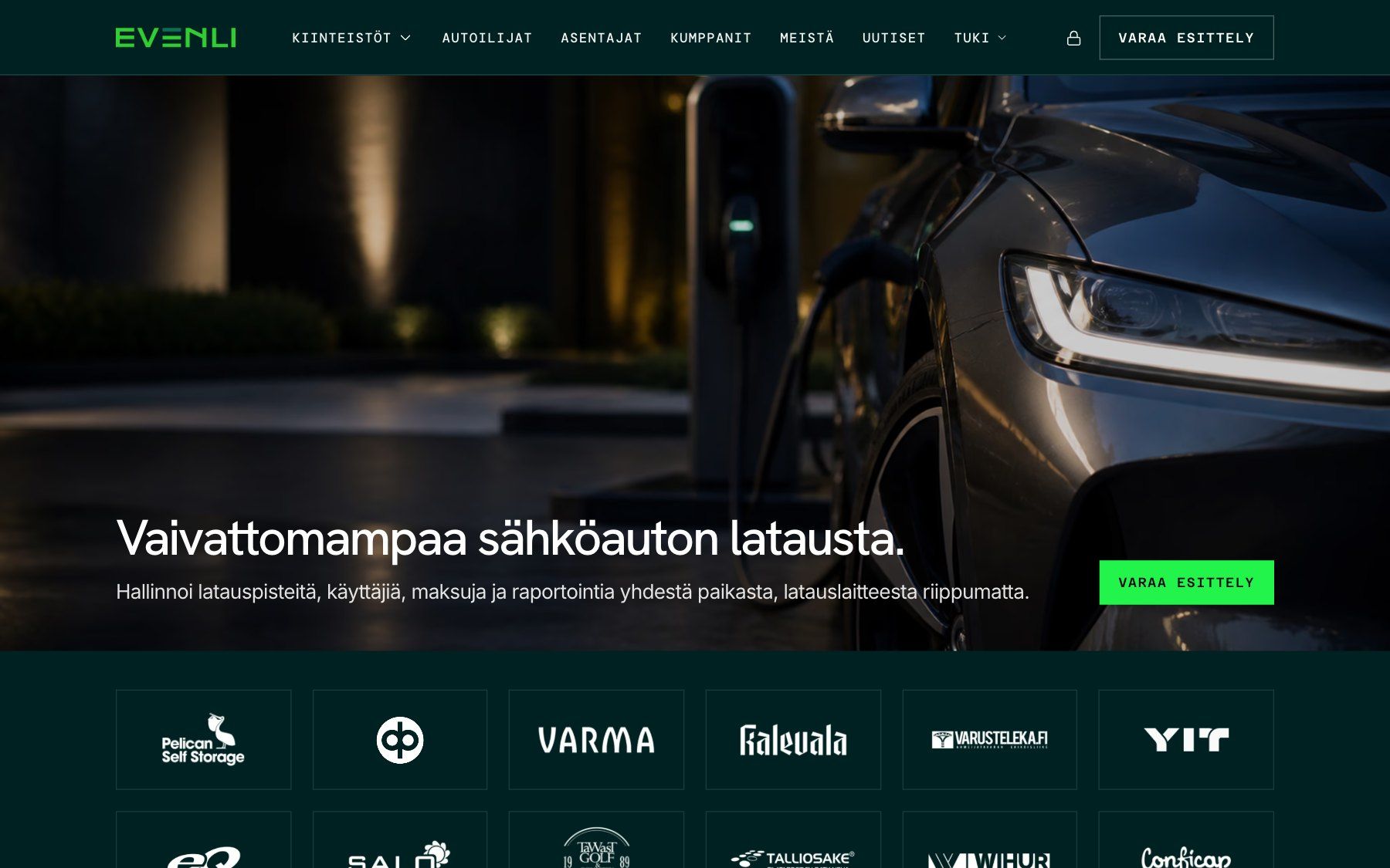 Evenli website, section 1