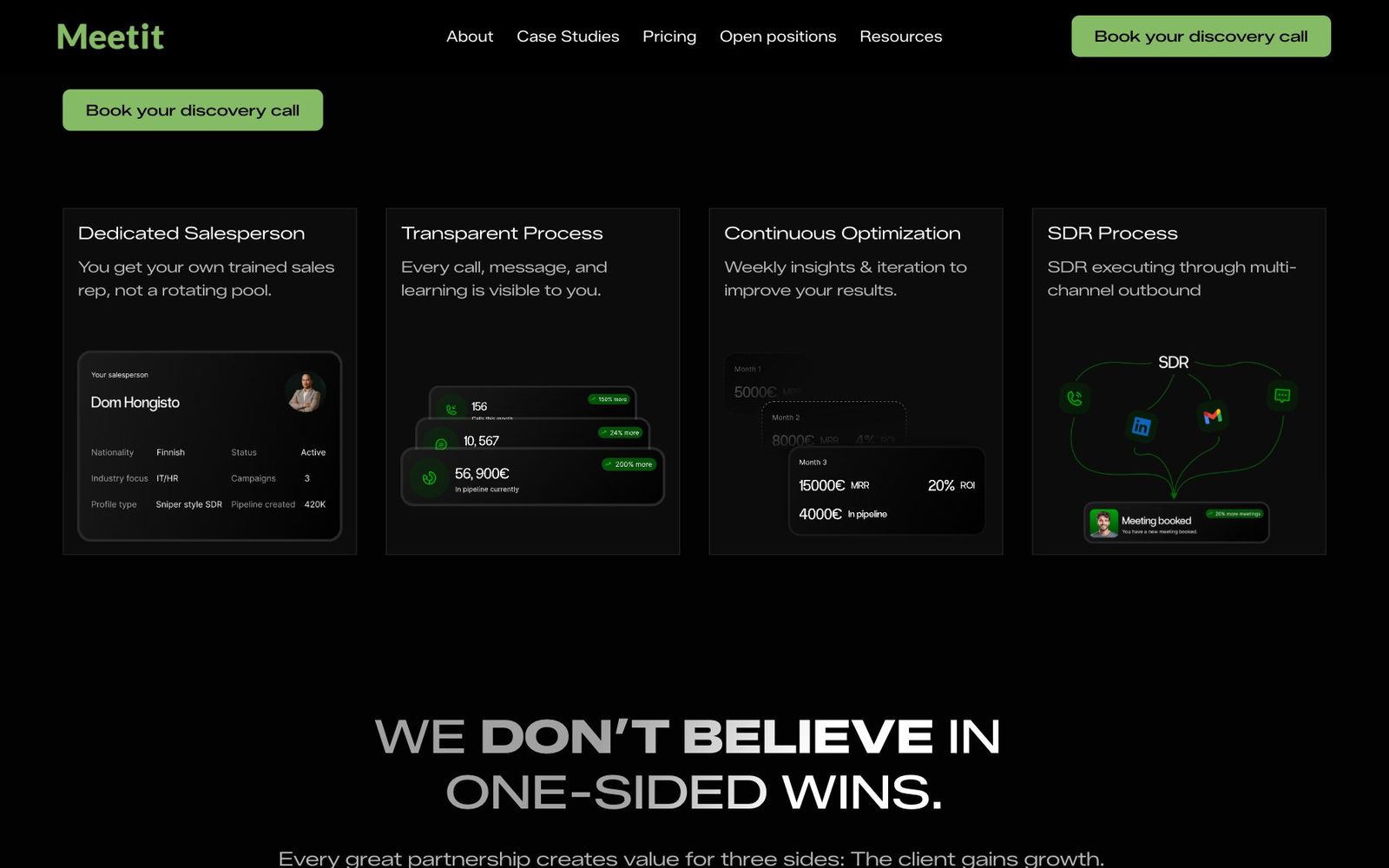 Meetit website, section 3